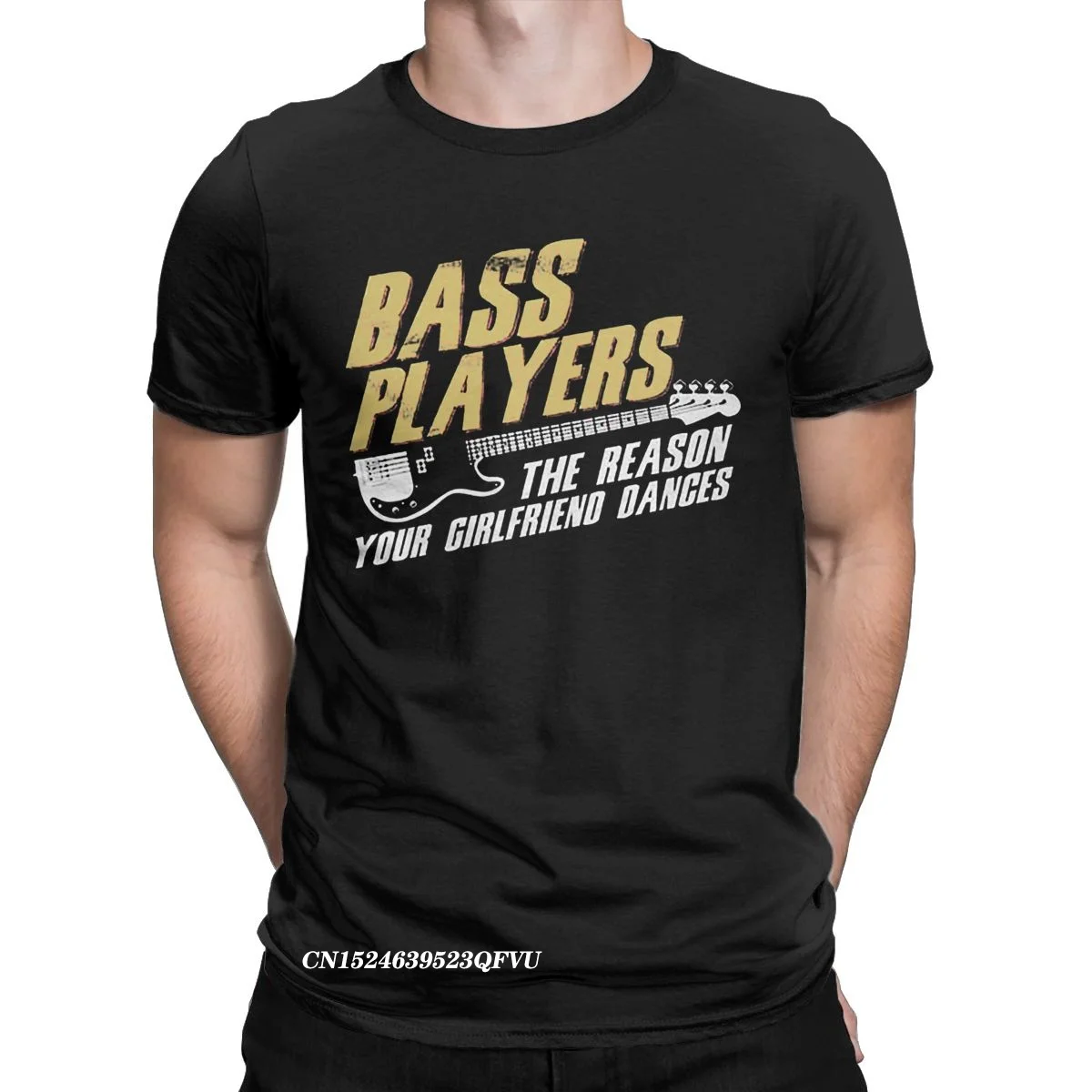 Men Bass Players Dances Tops T Shirts Music Guitar Pure Cotton Tops Casual Harajuku Crew Neck Tee Shirt Printed T-Shirt