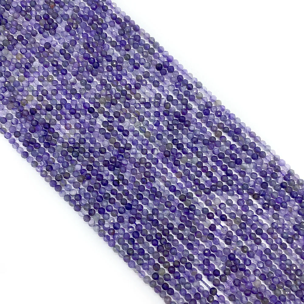 

Natural Stone Amethyst Fashion Small Bead Spacer Faceted Loose Beads for Cute Ladie DIY Jewelry Making Bracelet Necklace Jewelry