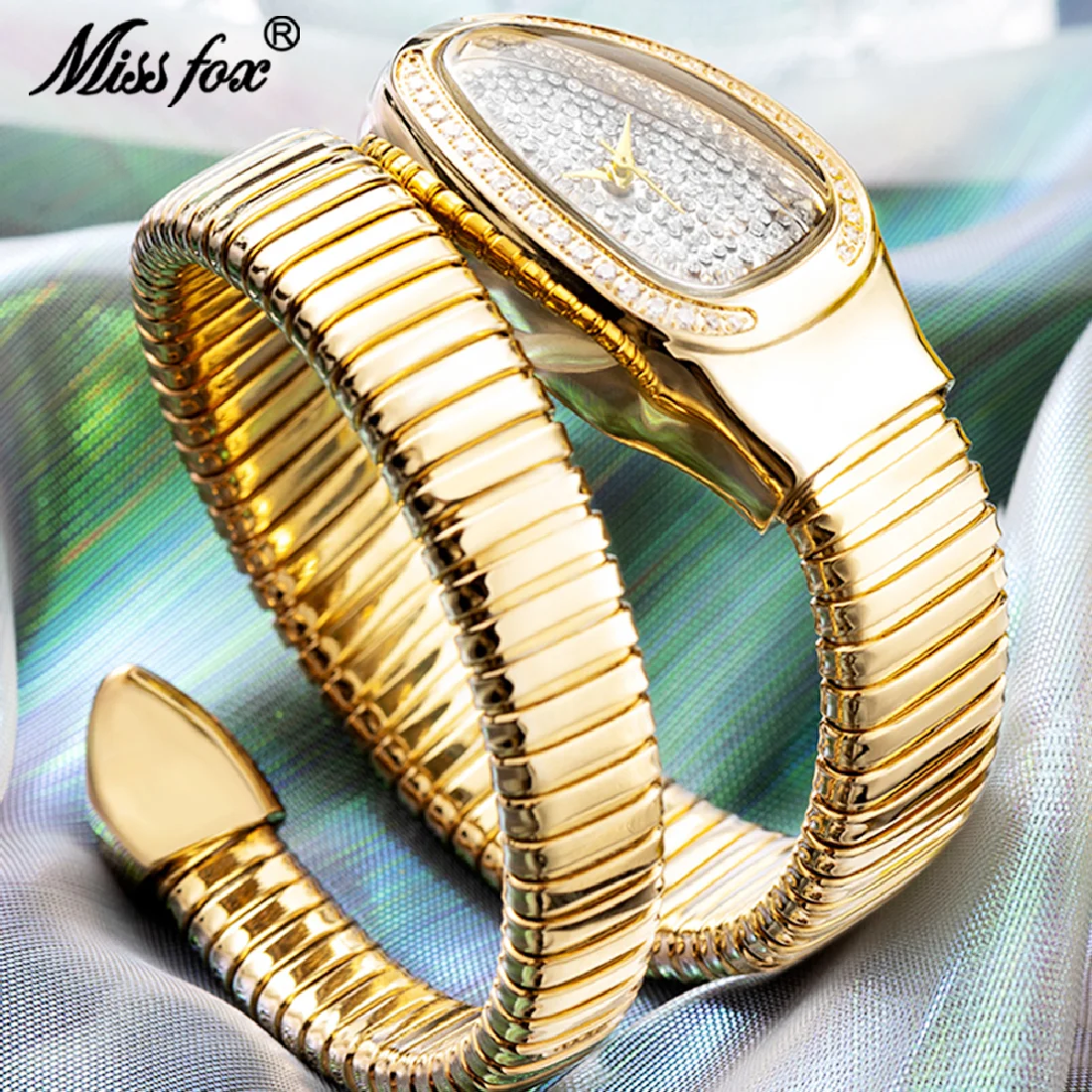 

Top Brand MISSFOX Women Watches Business Luxury Snake Shape Simple With Diamond Watch Waterproof Dive Ladies AAA Jewelry Clocks