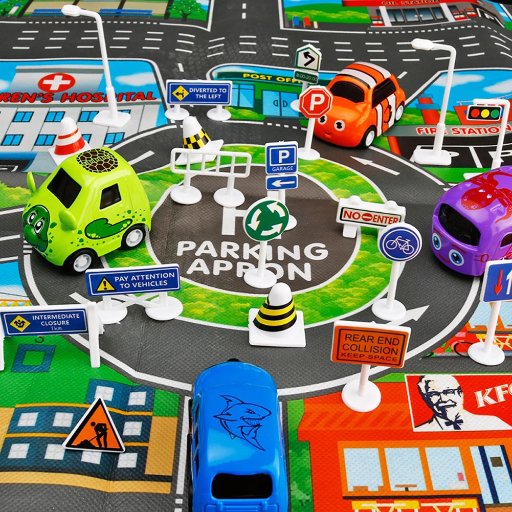 

28 Pcs Traffic Road Signs DIY Model Scene Toys Road Signs Model Educational Toys For Kids Traffic Sign Toys