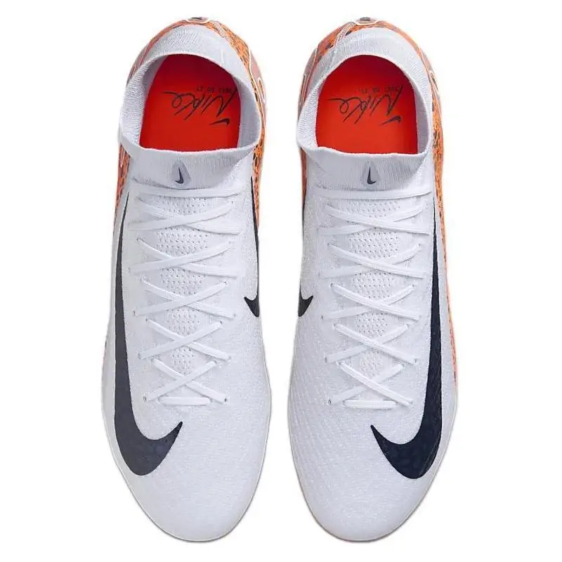 Футбольные бутсы Nike Mercurial Superfly 10 мужские высокие белые/черные/оранжевые