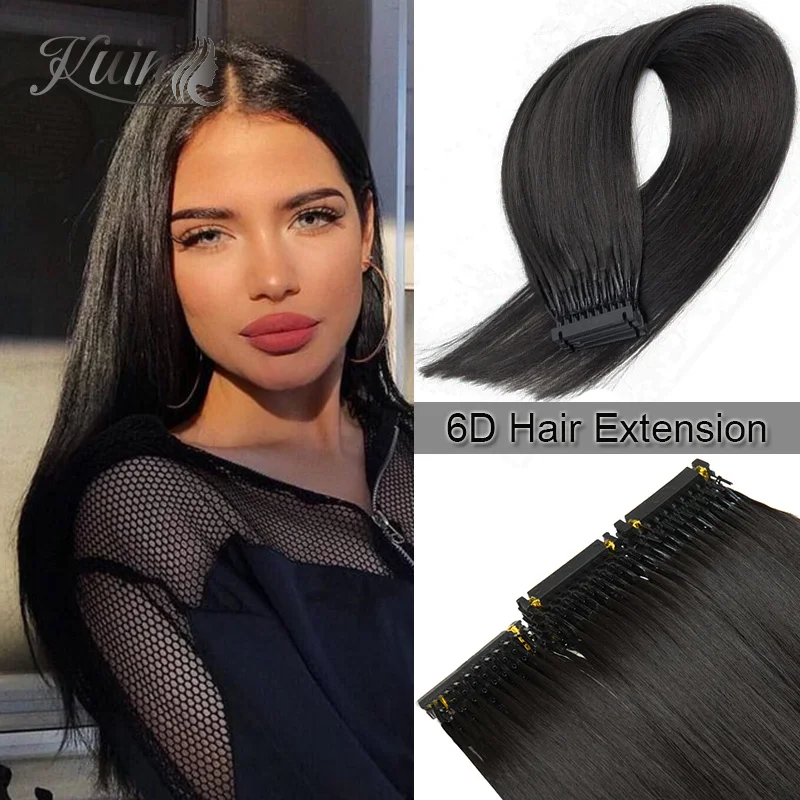 Straight 6D Human Hair Extension Blonde Hairpeice 5 Rows 20pcs/Set Invisible Tiny Loop For Salon Hair Extension 2nd Generation