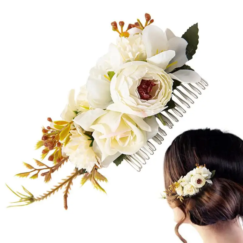 

Цветочная расческа для волос, свадебные заколки для волос с зубцами