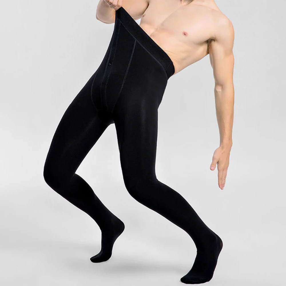 

Men Thermal Underwear Bottoms Warm Pantyhose Stockings Male Soft Elastic Tights Seamless High Waist Shaper Man Bottom Pants