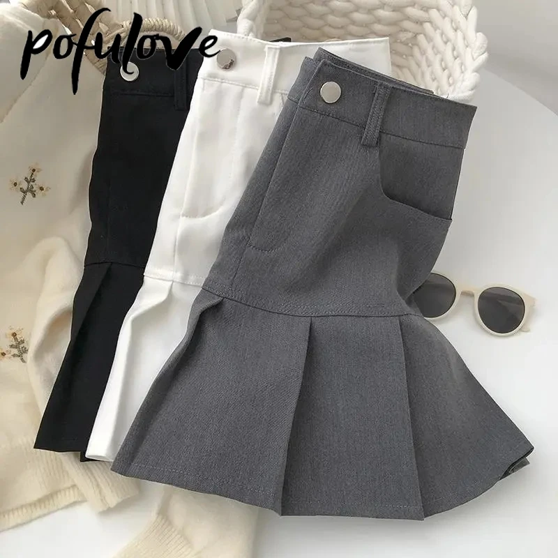Skirt Uniforms Safety Pants Summer Solid Color Casual Mini Kawaii Skirt Fashion