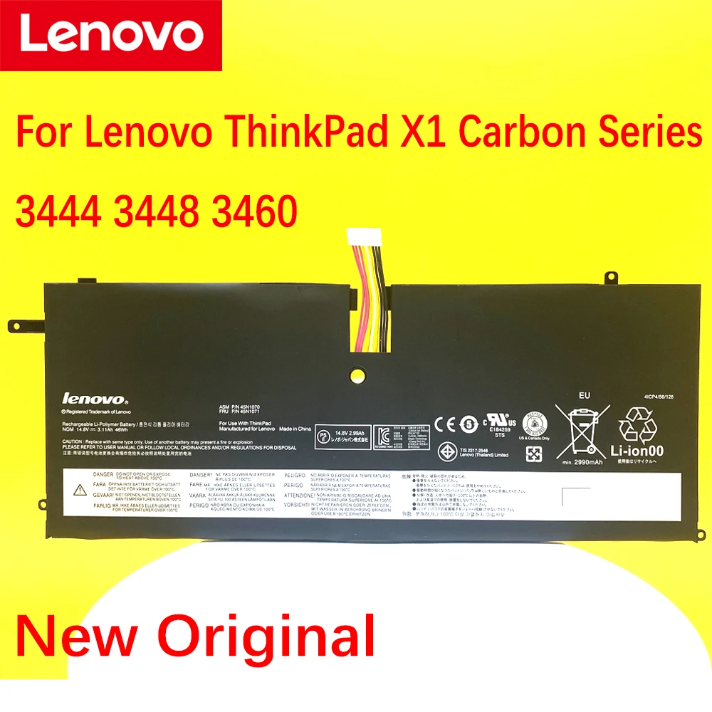 

NEW Original 45N1070 45N1071 Laptop Battery For Lenovo ThinkPad X1 Carbon Series 3444 3448 3460 Tablet 14.8V 47Wh