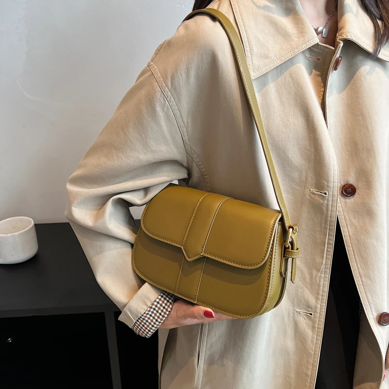 Jin Mantang Vintage Small PU Leather Flap Shoulder Bags for Women 2022 Hit Trend Female Branded Trending Underarm Handbag