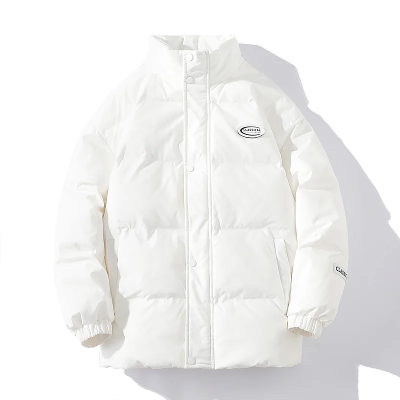 Winter Jacket Men Parkas Thicken Warm Coat Mens Stand Collar Jackets Solid Color Parka Coat Yellow White Black Pink Orange Grey