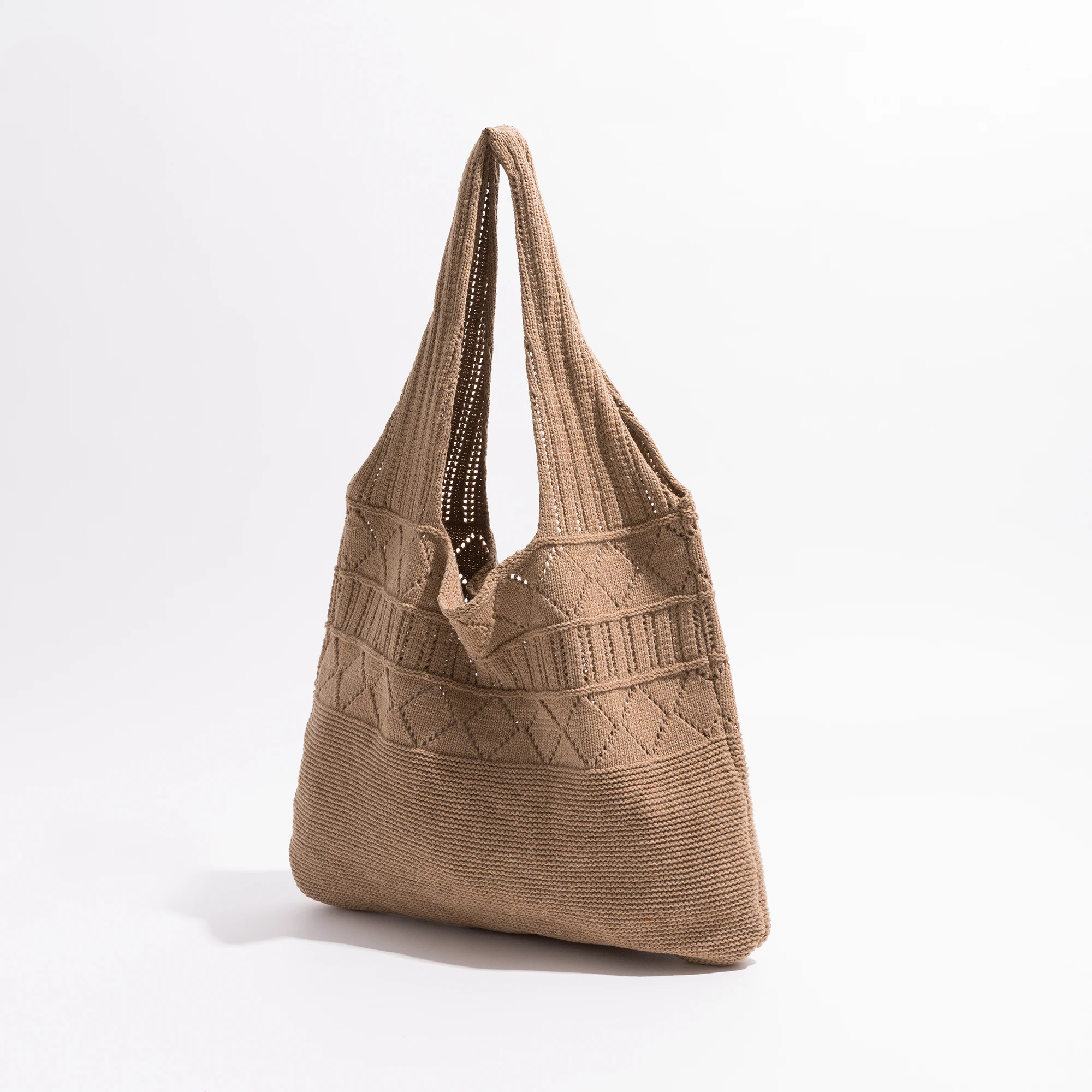 KOKOPEAS Handmade Weaving Tote Bag Crochet Tote Bag Shoulder Bag Handbags Knitting Bag Aesthetic Summer Beach Handbag