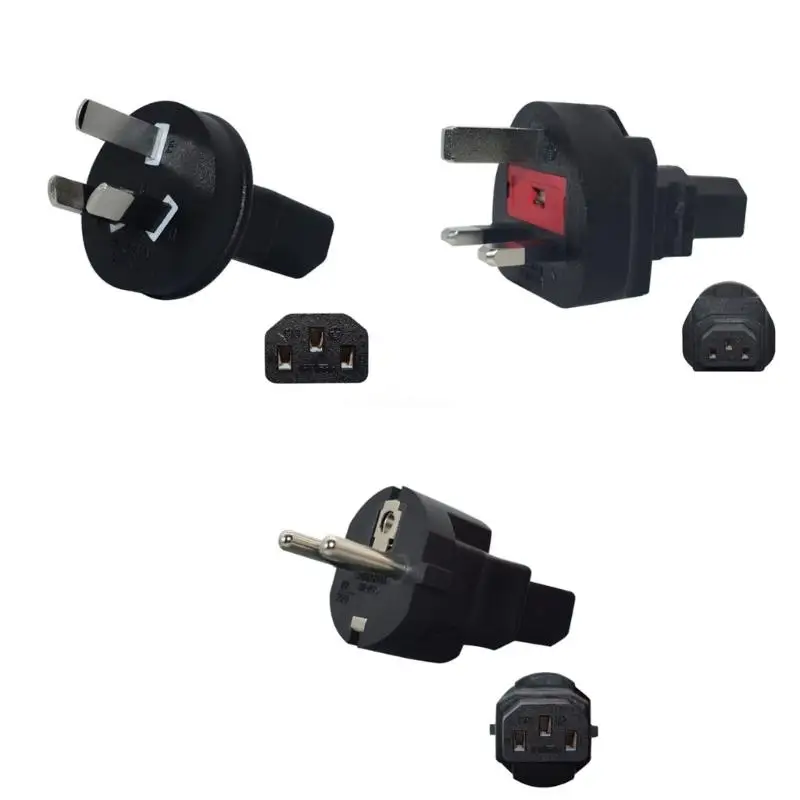 

IEC320-C13 Conversion Plugs Universal UK/AU/EU to C13 Power Supply Cable Adapter Dropship