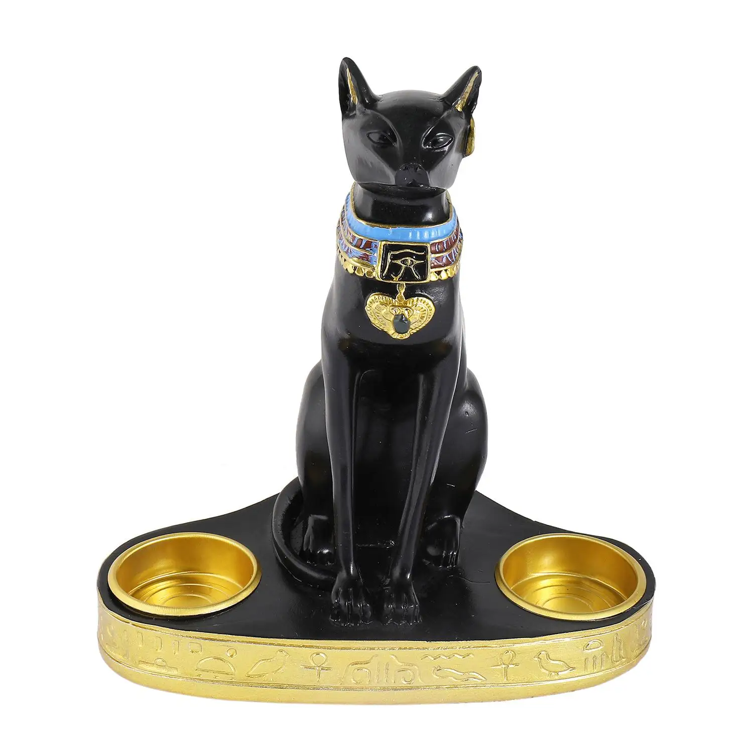 

Креативная Смола Египетская кошка поза кошка Бог Bastet Гостиная Кабинет офисный Настольный декоративный подсвечник