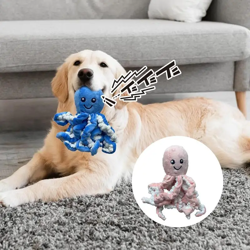 

Pet Plush Toy Dog Octopus Stuffed Animals Chew Toy Bite Resistant Interactive Pet Squeakers Dogs Teeth Cleaning Chew Toys