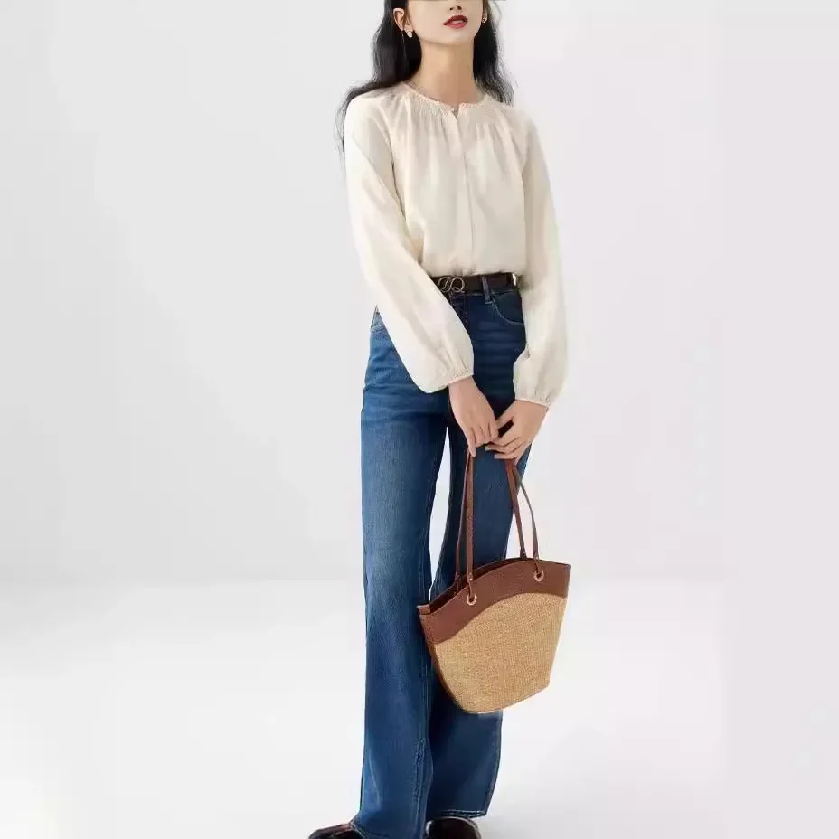 Женский винтажный Романтический костюм новый стильный топ с перевернутыми