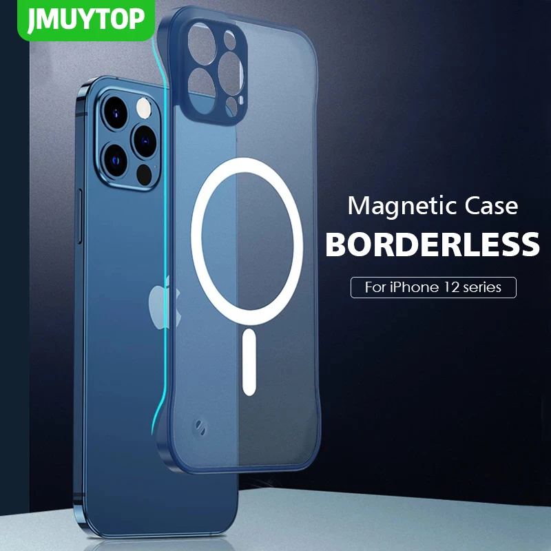 Magnetic Wireless Charging Case For iPhone 14 13 Pro Max Ultra thin No Bumper Design with No Fingerprint Matte Back Cover mini