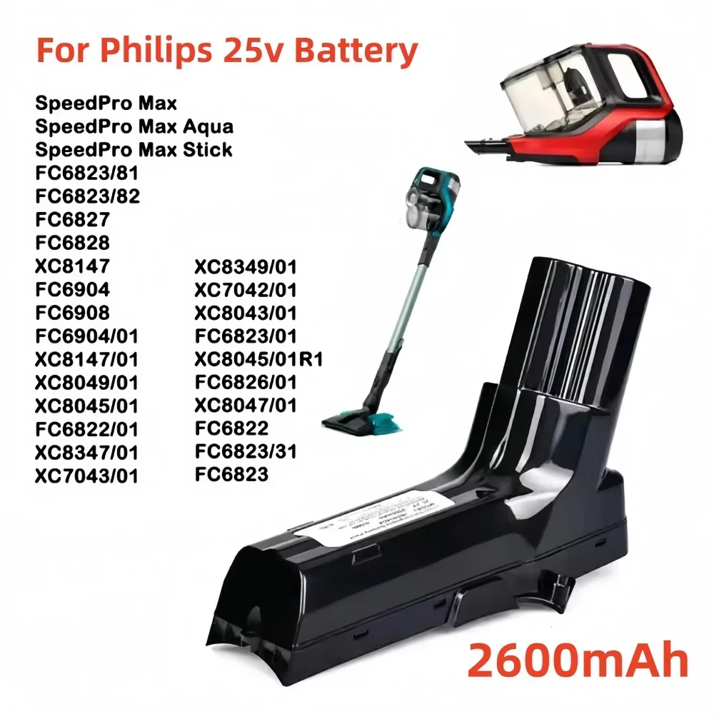 Сменный аккумулятор 25 2 В для беспроводного пылесоса Philips SpeedPro Max Aqua Stick XC8055/01 XC8045/01