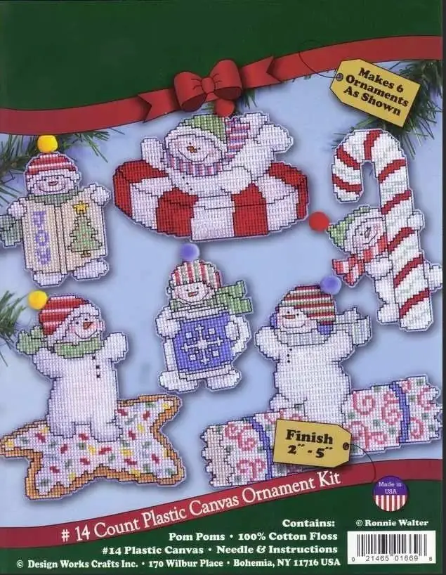 

Six Christmas Snowmen 37-31 embroidery kits, cross stitch kits,cotton frabric DIY homefun embroidery Shop6