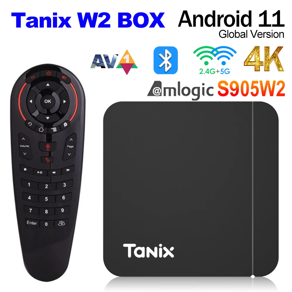 

Tanix W2 Android 11 Smart TV Box Amlogic S905W2 2G 16G 2.4G 5G Dual Wifi 100M BT TVBOX 4K Media Player Set Top Box VS TX3 Mini