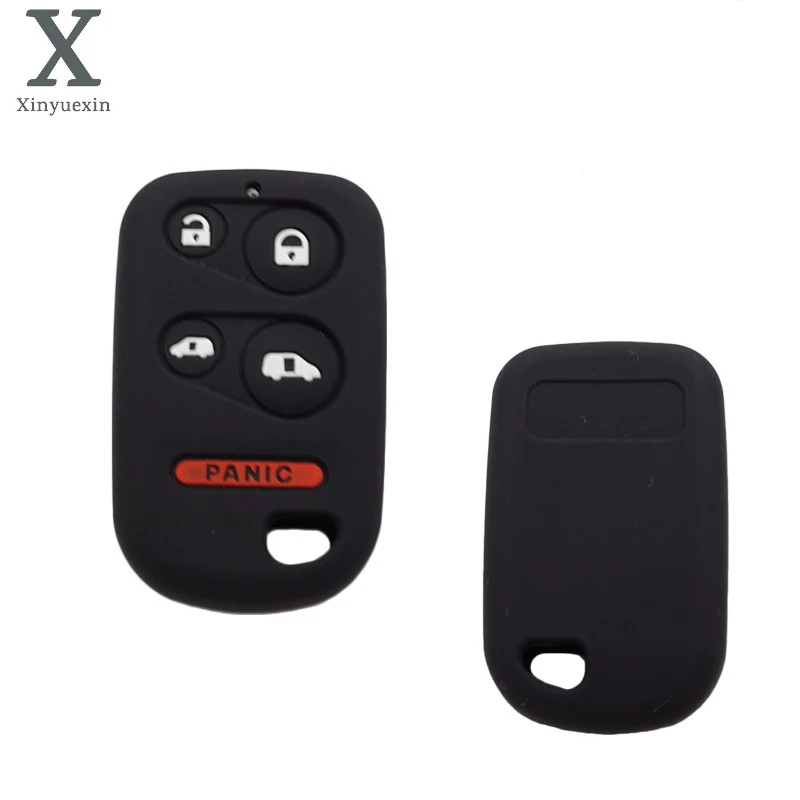 

Xinyuexin Silicone Rubber Key Cover Case for Honda 2001 2002 2003 2004 Odyssey LX EX Remote Car Keyless Fob Protector 5 Buttons