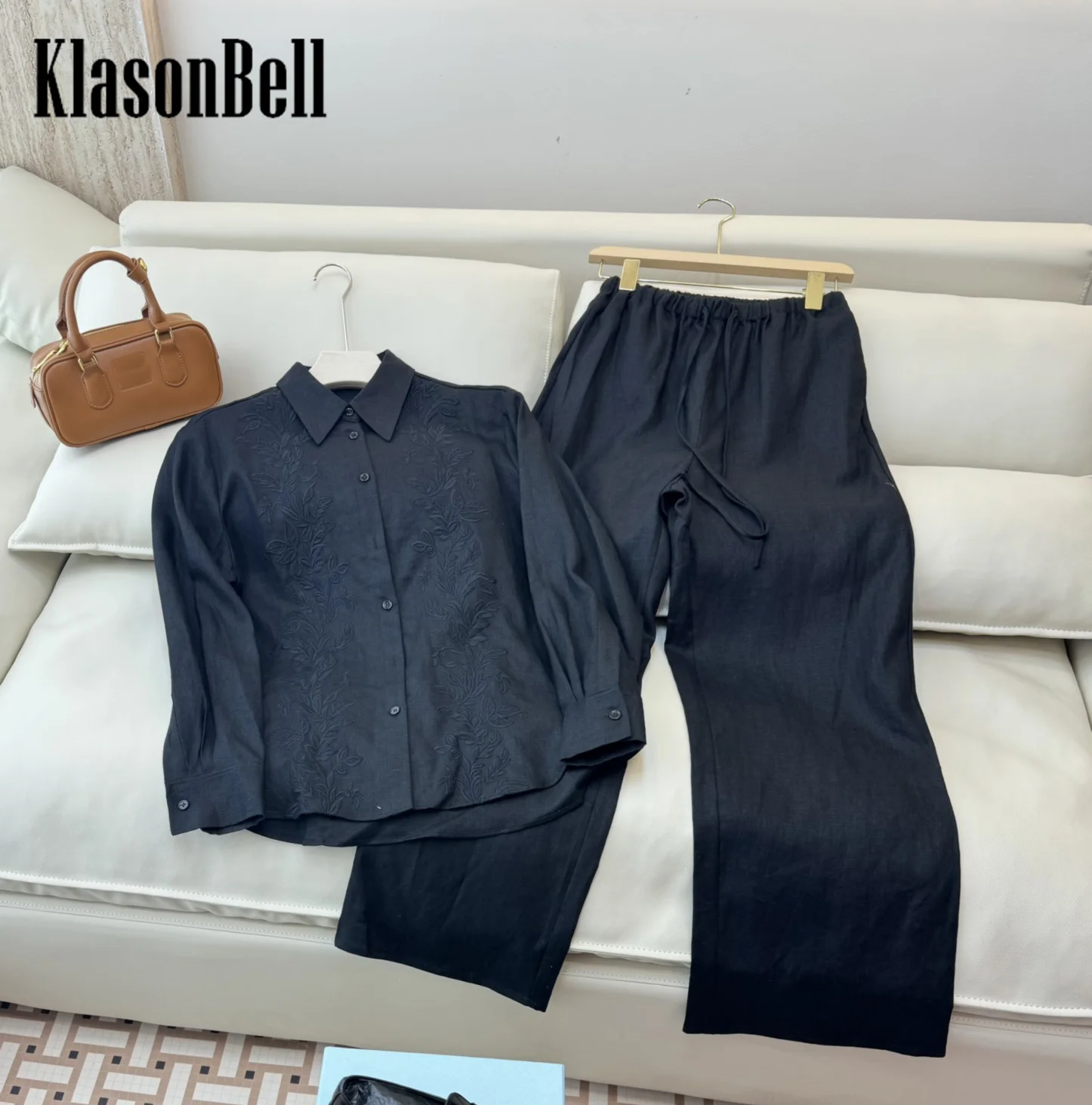 9.23 KlasonBell Женская одежда Ручная вышивка бисером Рубашка с длинными рукавами