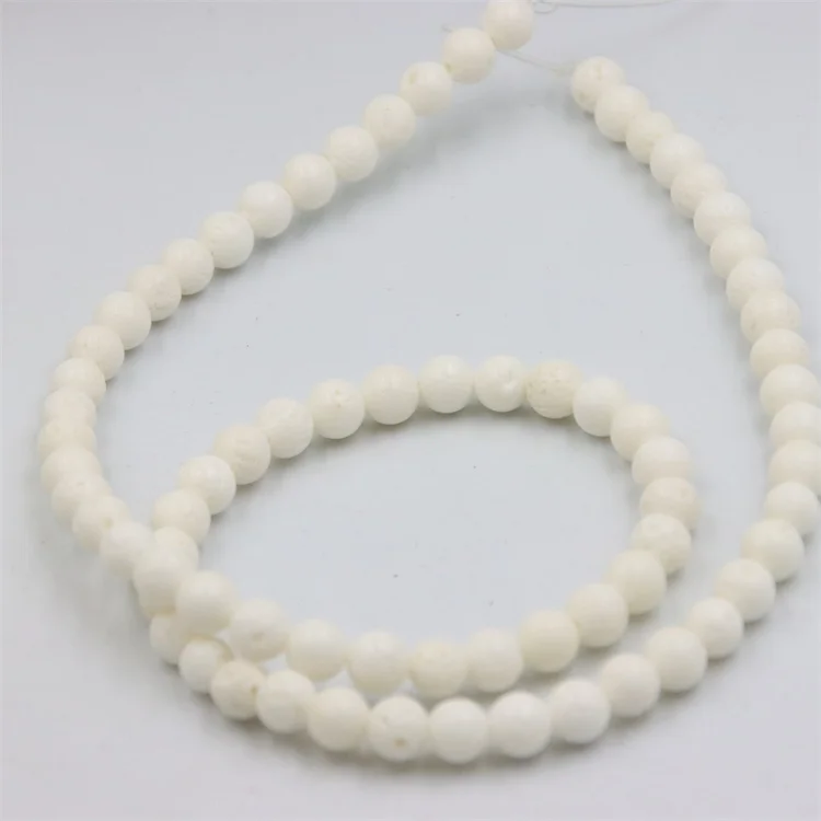 

Fashion 6MM Natural White Sponge Coral Round Beads Charm For Jewelry Making DIY Tribal Necklaces Earrings Accessories Gifts Girl