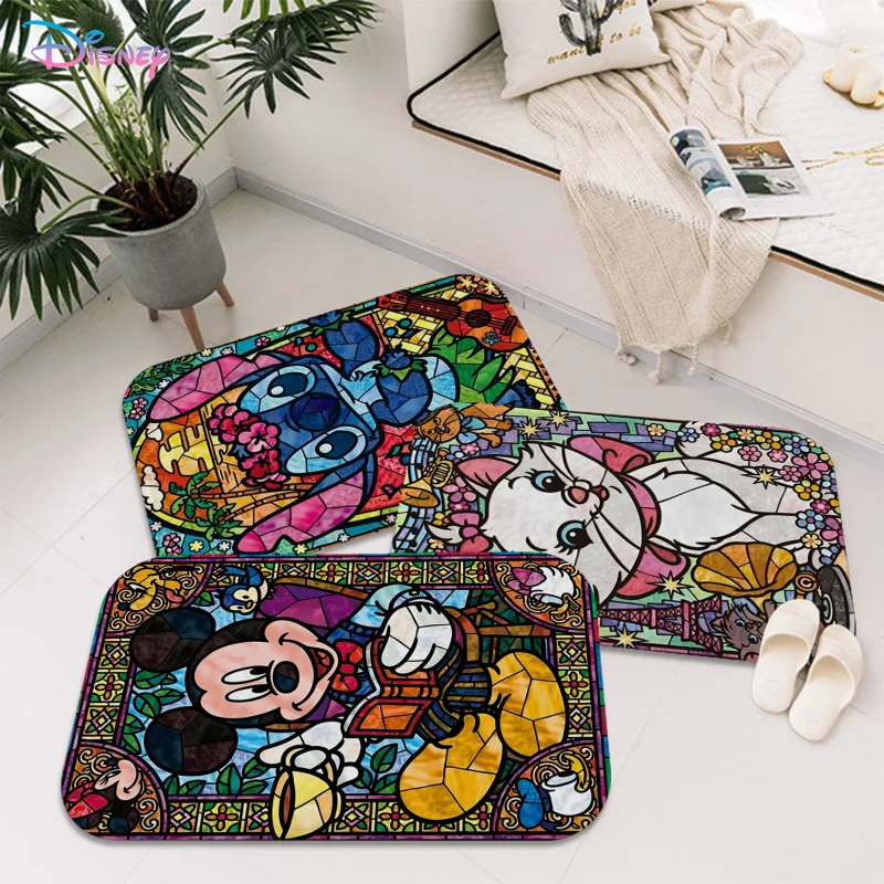 Disney Микки Стич кошка Мэри принцесса фланелевый напольный коврик Декор для ванной