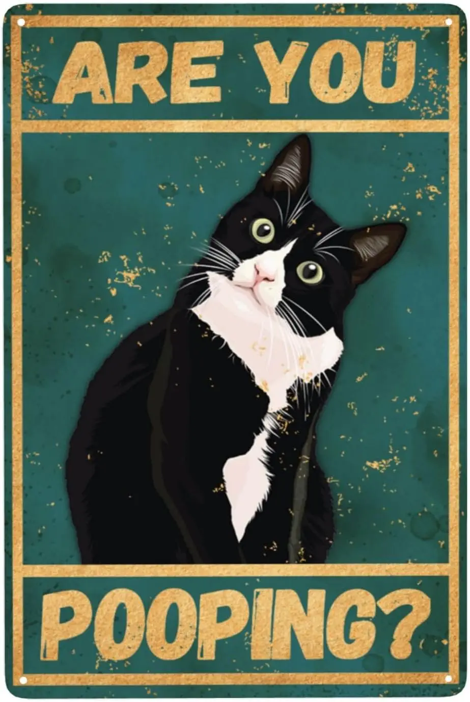 Забавный черный цвет потрясающий смокинг кошка винтажный жестяной знак ретро