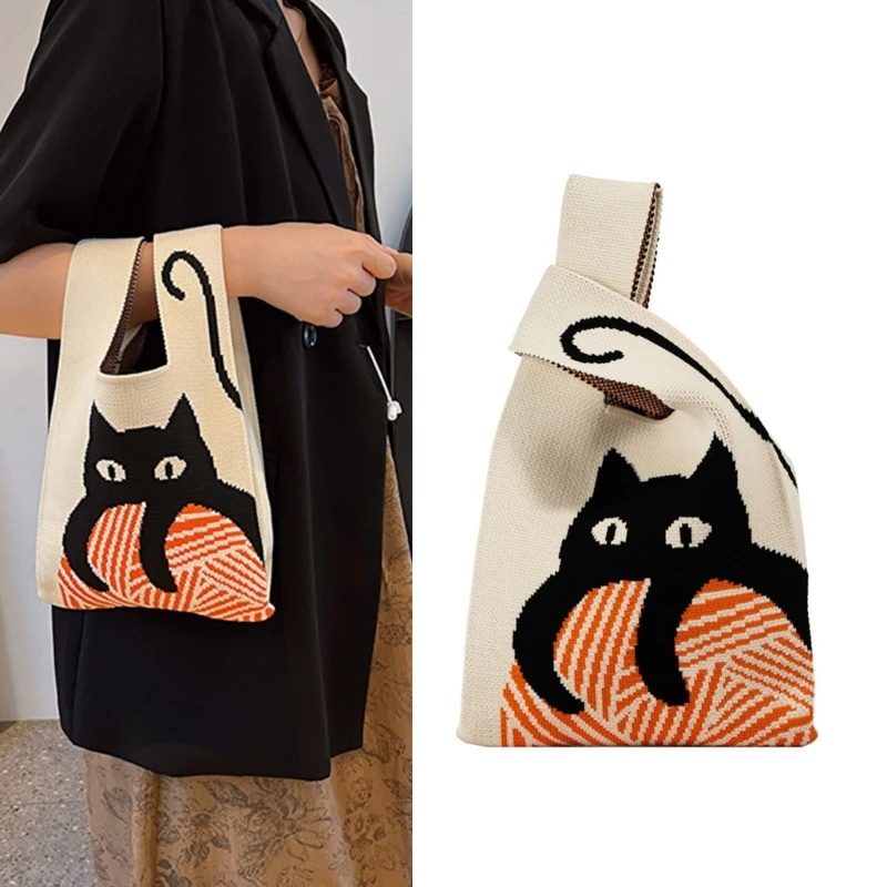 

2023 NEW Knitted Crochet Bag Cellphone Bag Tote Bag for Women Girl Large Capacity Trendy Bag Versatile Casual Handbag