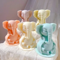 animal wax sculpture silicone mold sitting elephant statue silicone candle mold figure minimalist house decor