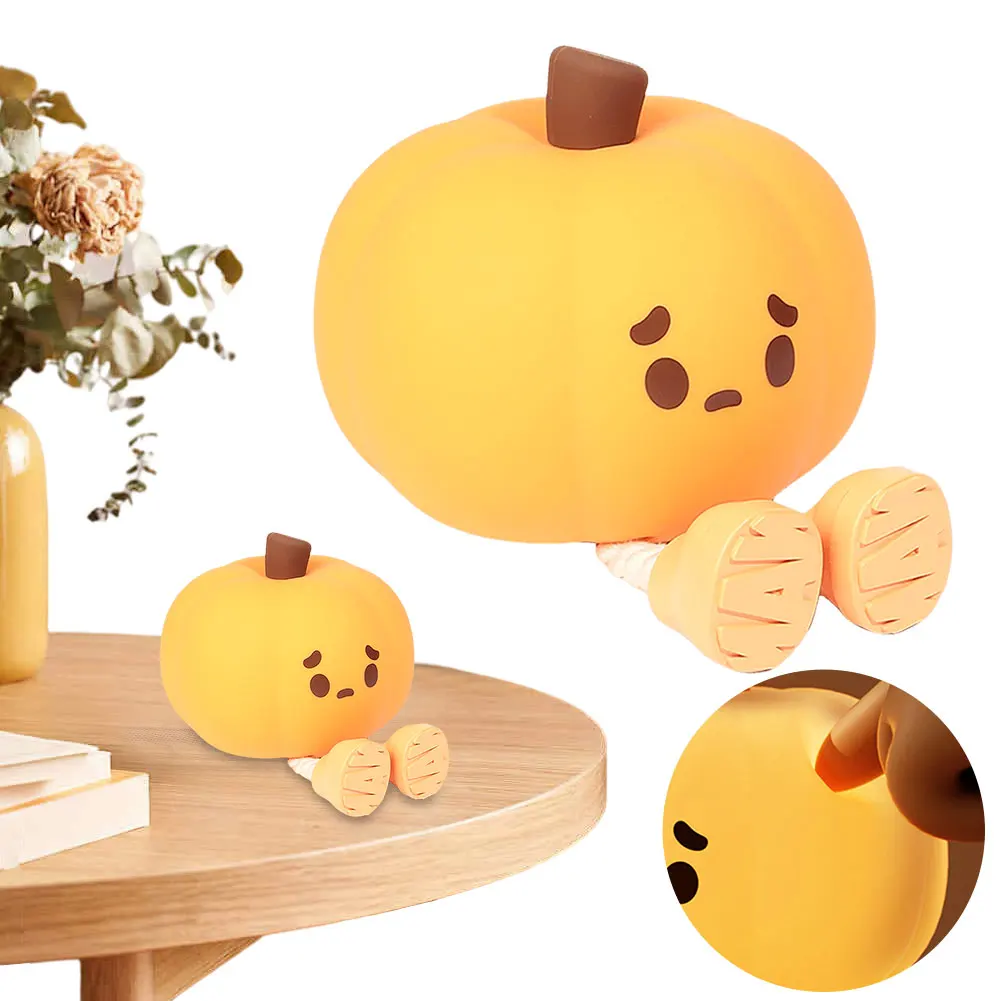 Ночник в виде тыквы на Хэллоуин силиконовая лампа с регулируемой яркостью милая