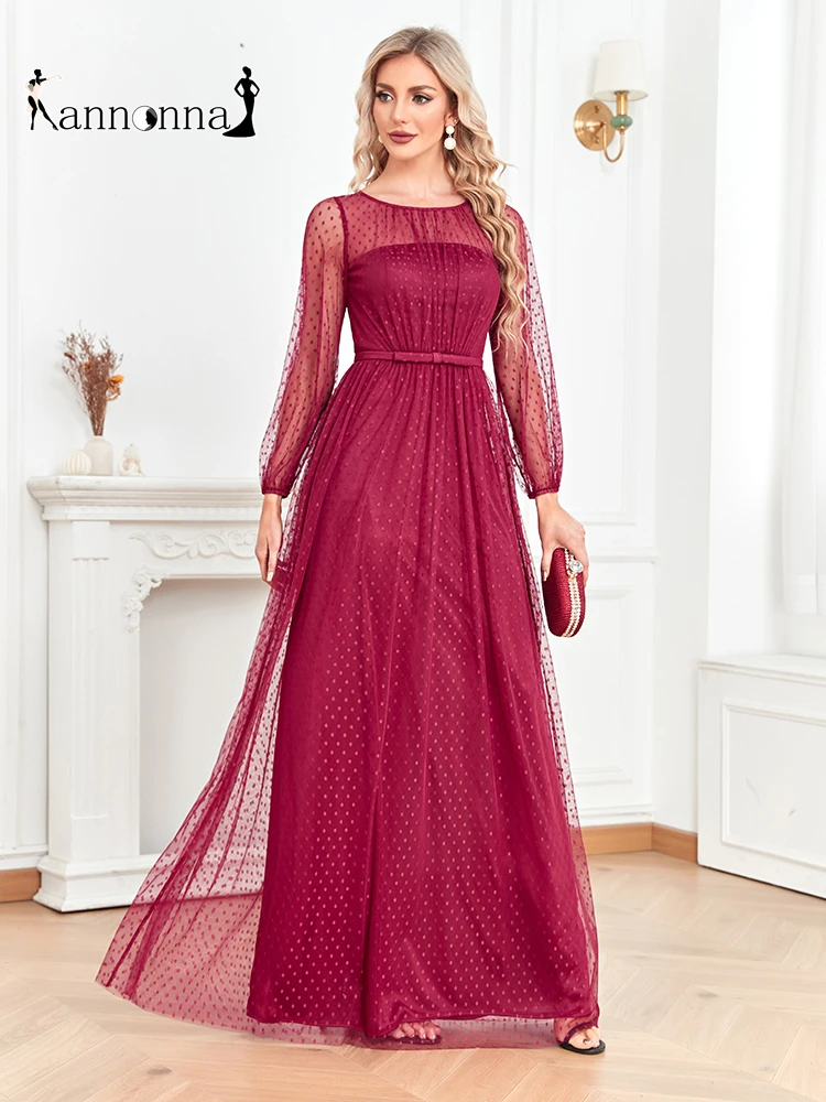 

Женское длинное кружевное платье Fannonnaf, винтажное праздничное платье подружки невесты с высокой талией, платье для выпускного вечера с открытой спиной, 2023