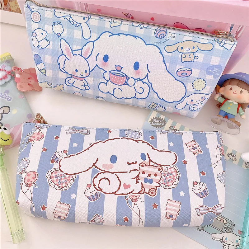 

Милый чехол для карандашей Sanrios Cinnamoroll из ПУ кожи, водонепроницаемый чехол для карандашей с аниме Sanrios, милый чехол для девочек, школьные канцелярские принадлежности, Подарочный приз для детей