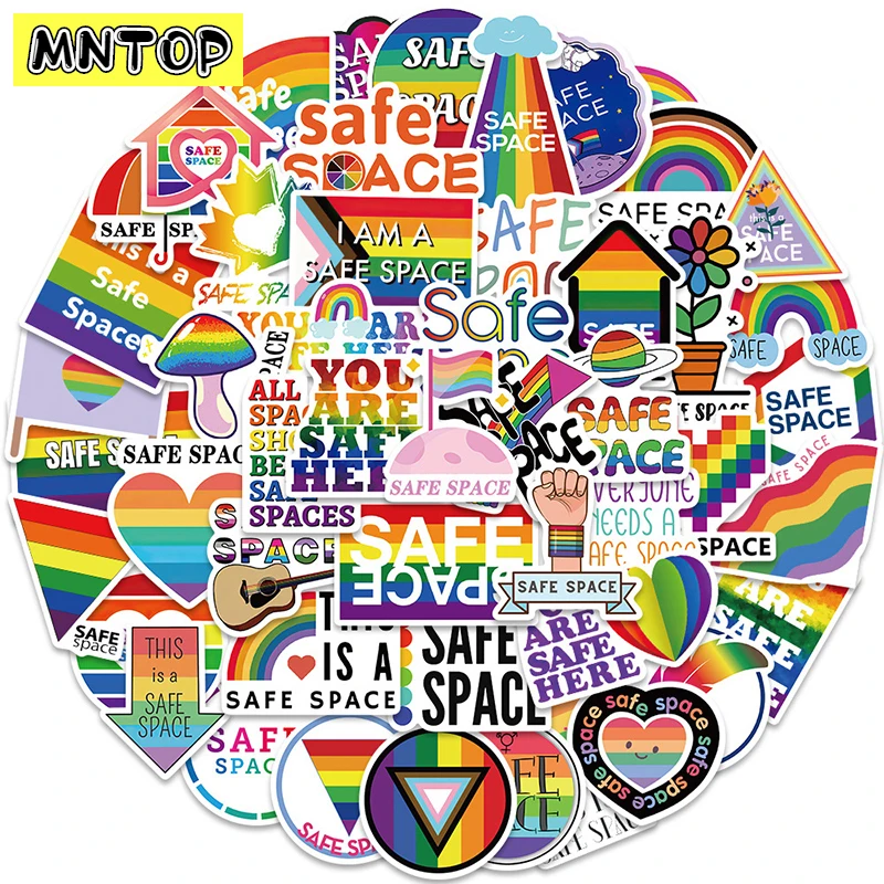 

10/30/50pcs/set Safe Space Rainbow Cartoon Cool Graffiti Stickers For Skateboards Laptop Luggage Diy Kids Phone Suitcase