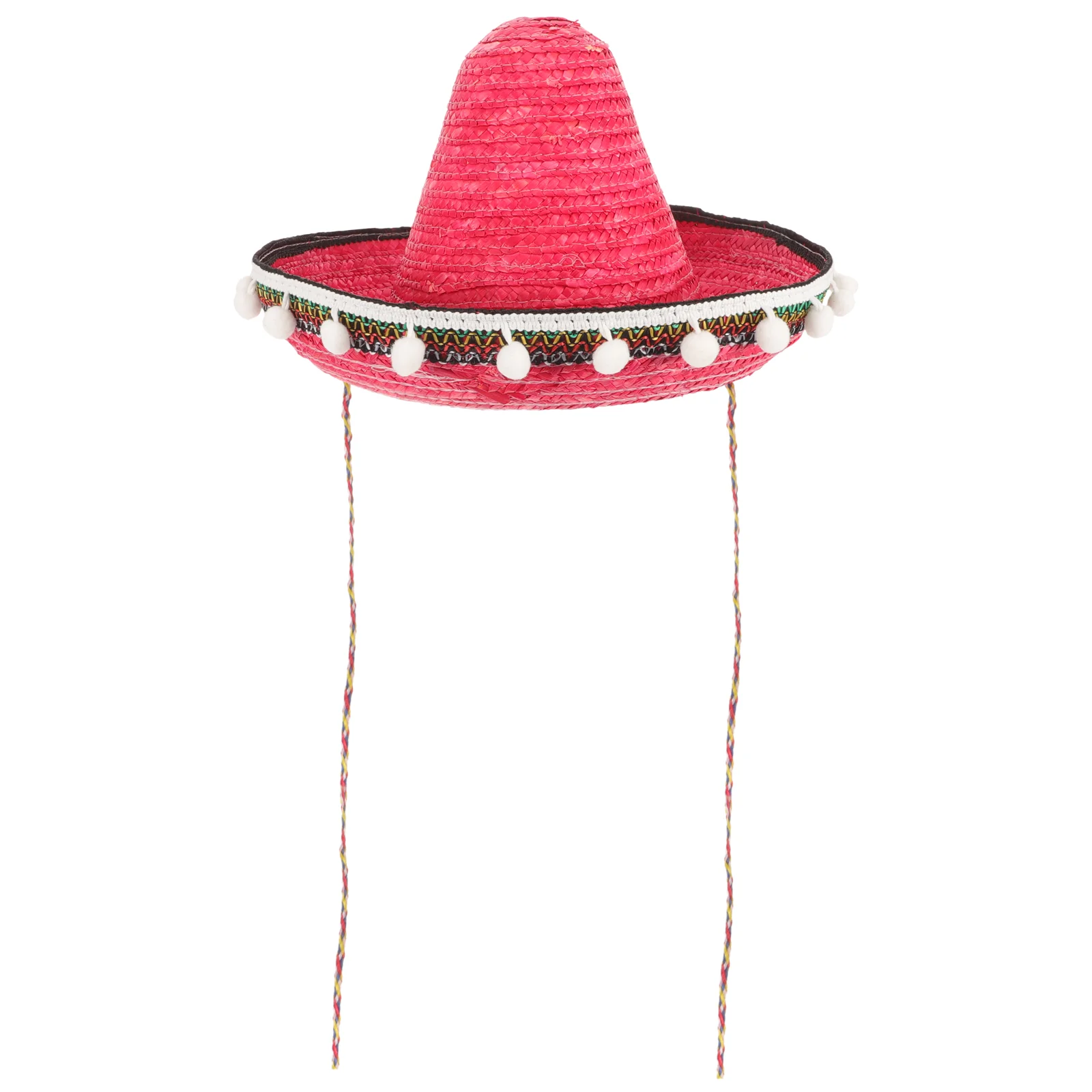 

Pom Straw Hats Mexican Party Beach Supplies Spanish Sombrero Adult Summer Adults