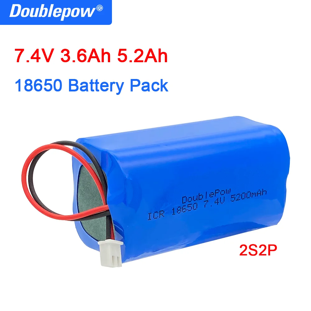 

Оригинальная Аккумуляторная Батарея Doublepow 18650, литиевая батарея 7,4 В, 3600/5200 мАч, аккумуляторная батарея, защитная плата для Мегафона динамика