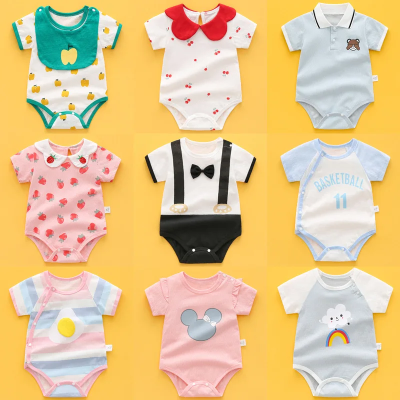 

New Summer Baby Boys Girls Bodysuit Newborn Fashion Rompers Infant Cotton Jumpsuit Clothe Set Toddler Clothing 1-3Y Kids Clothes