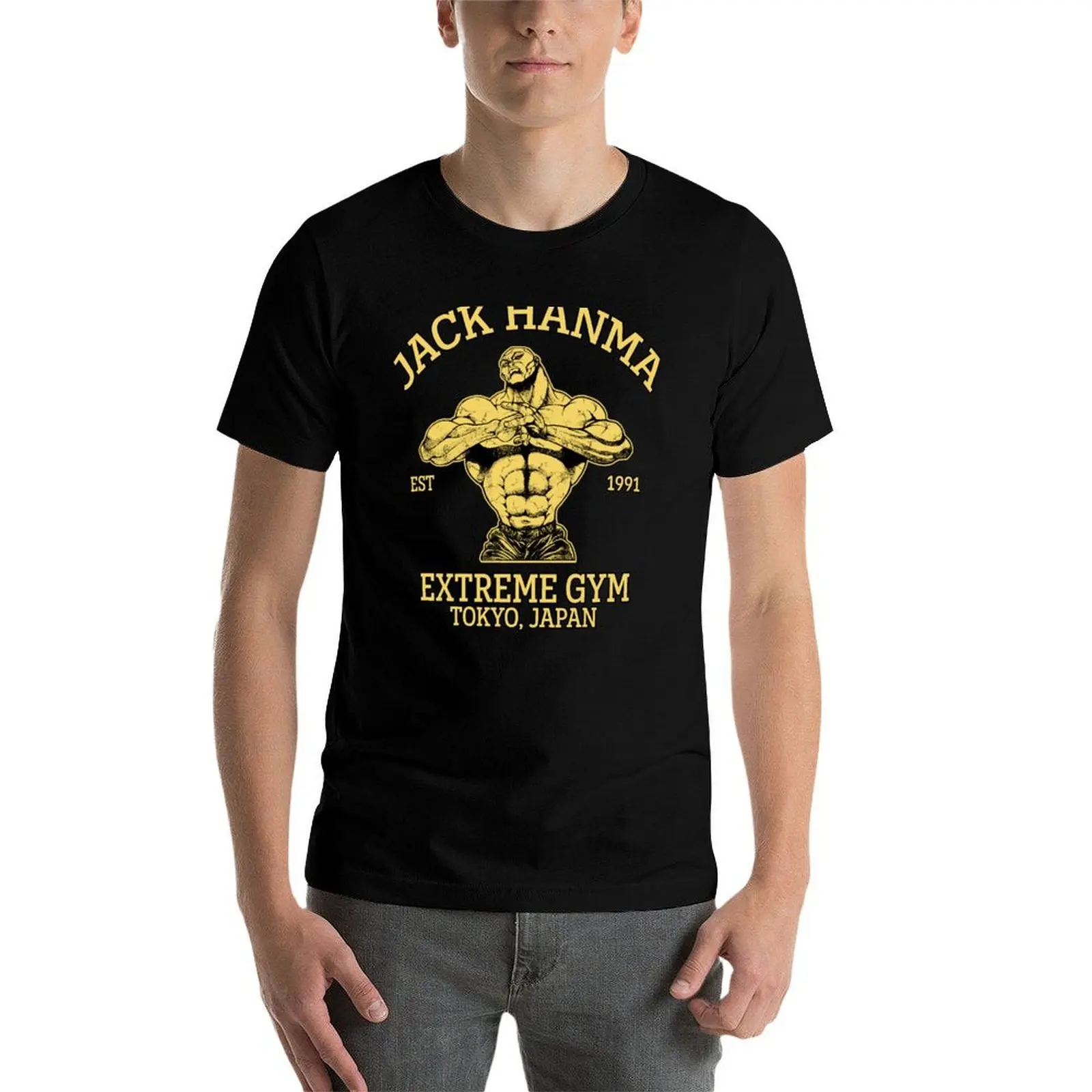 Фото Футболка Jack Hanma Gym T-Shirt, повседневная, свободного кроя №3