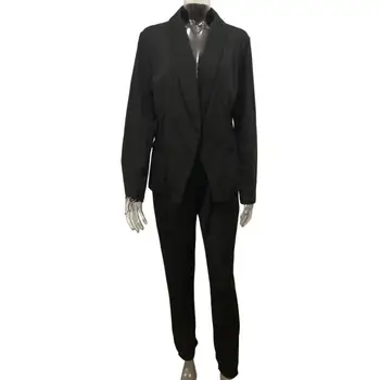 2 Pcs/Set Women Blazer Pants Set  Formal   Spring Coat Pants Set Casual Lady Outfit Set 1