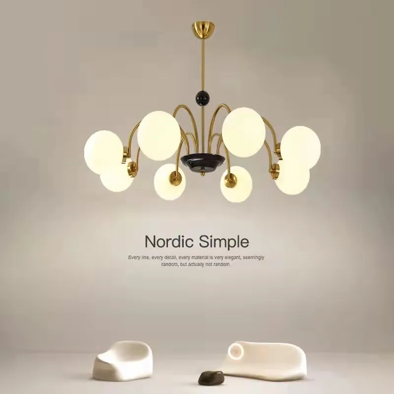 

Modern Minimalist Art Glass Study Chandelier Dining Room Bedroom Living Room Creative Light Luxury Romantic Lamps And Lanterns