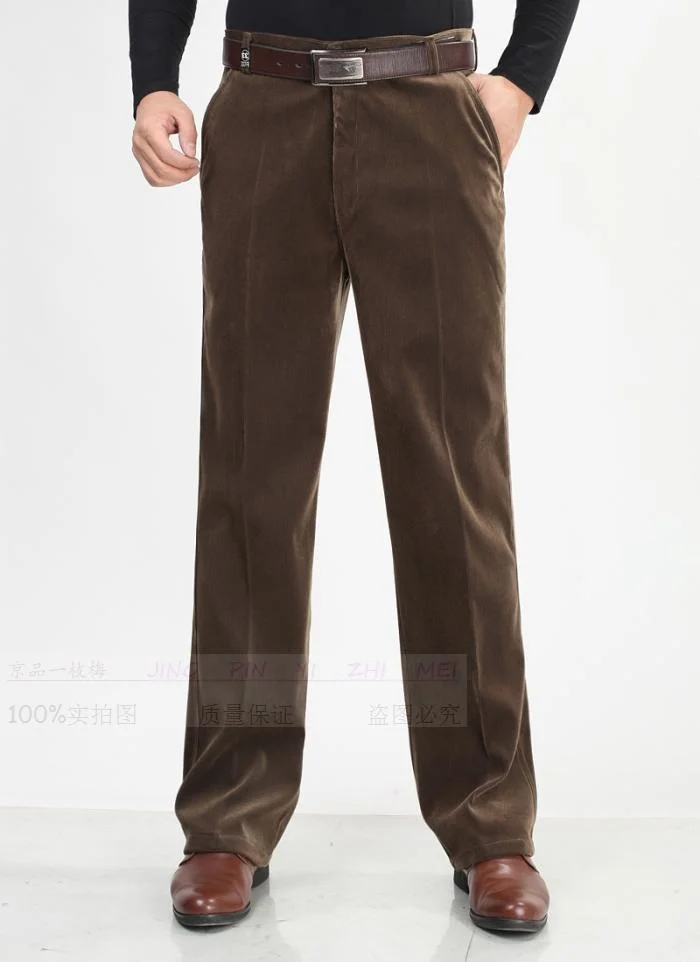 

new arrival Autumn thick men casual loose corduroy trousers Men's brown cotton pants plus size 30 31 32 33 34 36 38 40 42 44 46