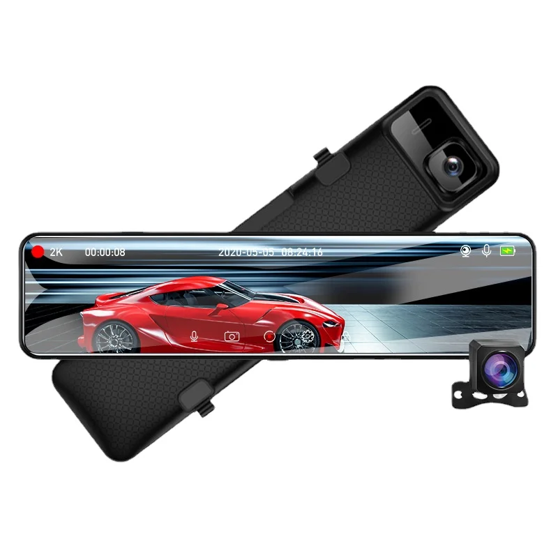 

Автомобильный видеорегистратор, 12 дюймов, потоковое медиа зеркало заднего вида, 2K, видеорегистратор ночного видения, Автомобильный регистр...