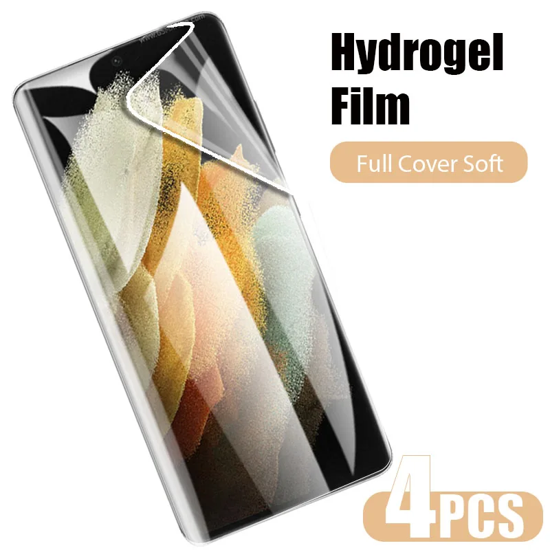 4pcs hydrogel film for samsung s21 s20 s10 s9 s8 ultra plus lite screen protector on galaxy note 20 ultra 10 9 8 lite plus film free global shipping