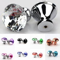 30mm crystal diamond handle new 1pc drawer single hole zinc alloy furniture handle knob for clothes cabinet door hardware handl