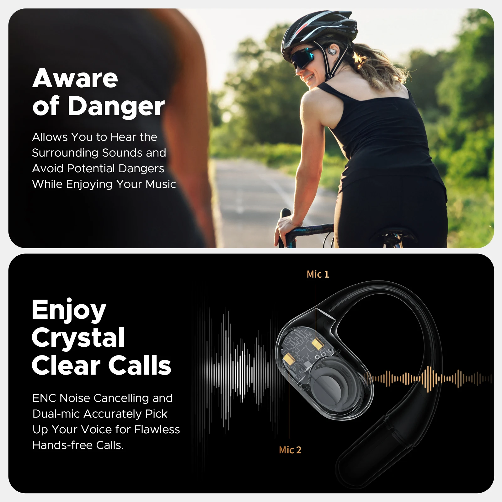 Беспроводные наушники SoundPEATS Hearfit Bluetooth V5.3 черные