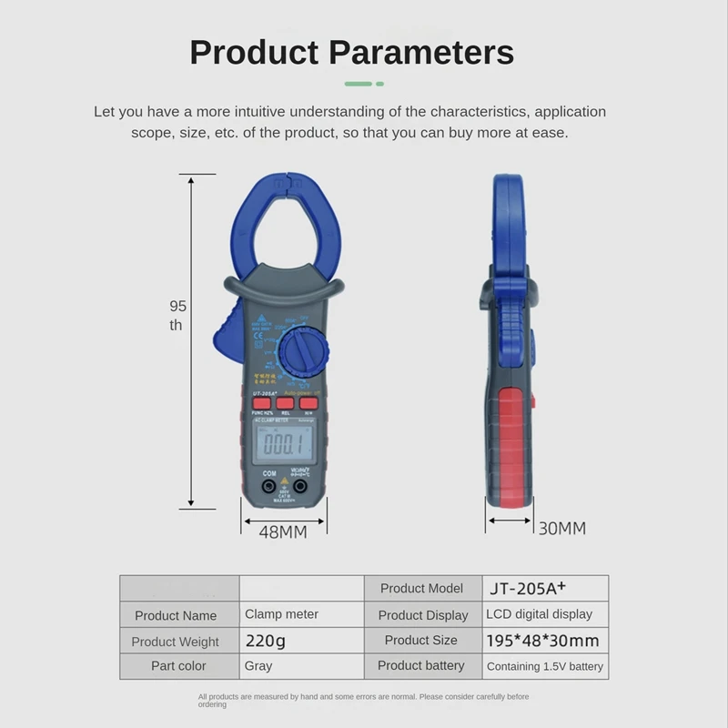 UT205 Intelligent Anti-Burning Digital AC Clamp Meter Auto Repair Clamp Meter Multifunctional Electrician Multimeter images - 6