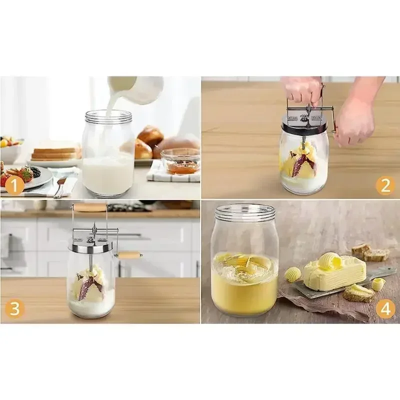 1 л/1 5 л Ручной смеситель для масла крема Мейсон банка домашнее масло кухонные