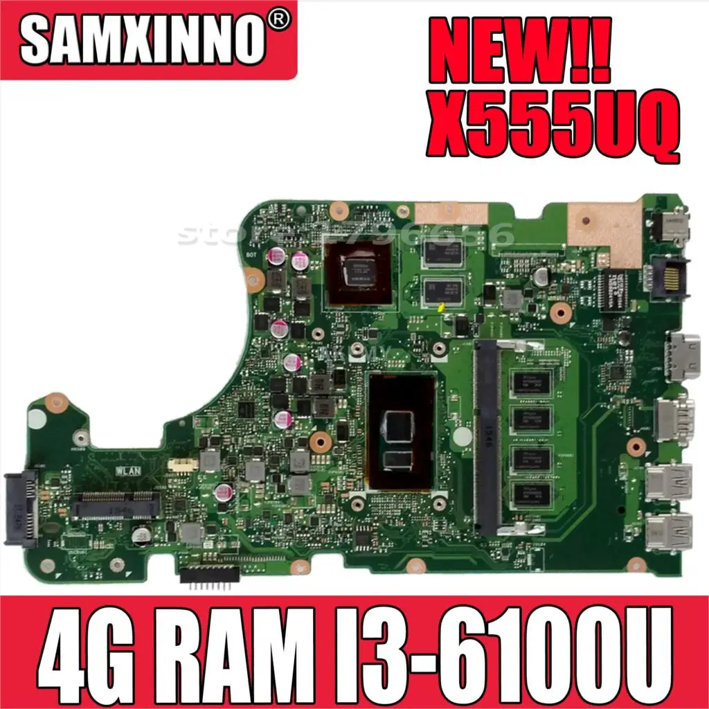 

Материнская плата Akmey X555UJ для ноутбука Asus X555UB X555UF X555UQ F555U, оригинальная материнская плата GT940M, 4GB-RAM, железная память/6006U
