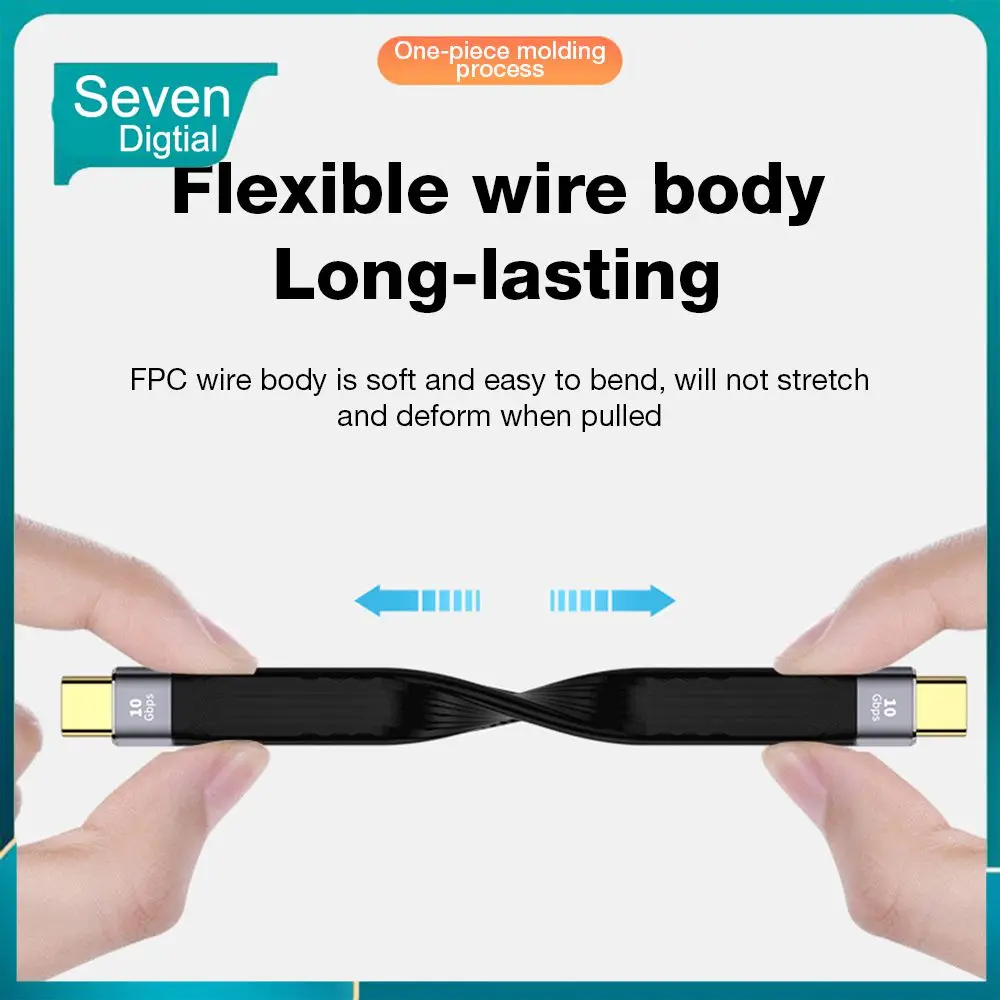 

4k@60hz Pd100w Fast Charging Cable 4k Type-c Data Cable 5a Fpc Flexible Cable Transmission Data Cable Laptop Accessories New