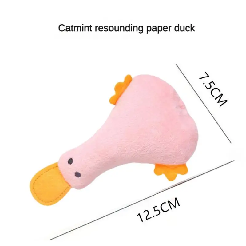 

Multiple Colors Plush Stuffed Duck Feel Comfortable Toy Household Products Plush Toy Sound Paper Included Duck Cat Toy 10g Pet