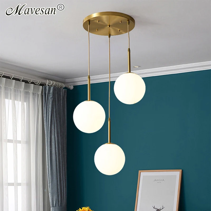

Glass Ball LED Pendant Light Modern Fixtures Chandelier Lamps for Home Dining Room Indoor Hotel Lobby Decor Stairs Hanging Lamp