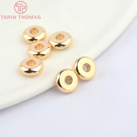 305120pcs 5x2mm 6x2mm 7x1 8mm 24k gold color plated brass round spacer beads for jewelry making finding accessories